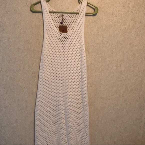 Elegant Cream Knit Swim Cover-Up - Picture 10 of 13